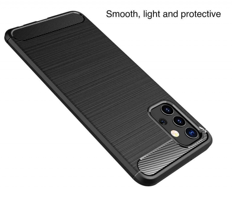 Ốp Lưng Samsung Galaxy A72 Chống Sốc Hiệu Likgus được làm bằng chất liệu TPU mềm giúp bạn bảo vệ toàn diện mọi góc cạnh của máy rất tốt lớp nhựa này khá mỏng bên ngoài kết hợp thêm bên trên và dưới dạng carbon rất sang trọng.